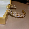 Full Zircon Cuff Bracelets Gold Plating Copper Knot Opening Bracelet Minimalist Women's Bangle For Wedding Party K0 - Image 18