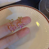 3pcs Y2k Heart-shaped Zircon Pink Crystal Pendant Earrings Necklaces Set for Women Heart Elegant Party - Image 11