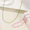 1pc Stainless Steel Necklace Multicolor Round Glass Beaded Chain Necklace For Women Party Club Collar Choker Necklace Jewelry - Image 6