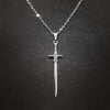 Stainless Steel Sword Pendant Necklace in Silver-Tone Gothic Style - Image 7
