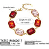 Chunky CZ Necklaces Bracelets Big Square Multi Color Zircon Necklace Bracelet Gold Plated Stainless Steel Statement Jewelry - Image 9