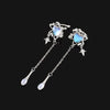 Opal Moonstone Heart-shaped Irregular Star Pendant Tassel Earrings Women Light Goth Jewelry Y2K - Image 5