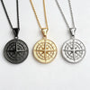 Men's Compass Pendant Necklace Stainless Steel Navigation Compass Chain Vintage Direction Jewelry Gift for Traveler Adventurer - Image 1