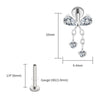 Titanium Bowknot Dangle Chain Flat Back Stud 18G 16G Threadless Push Pin Bow Cartilage Helix Ear Piercing - Image 7