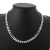 Silver Classic men 6MM 8MM Chain Bracelets necklace Jewelry set for woman Charm wedding gifts - Image 2