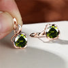 Mystic Rainbow Zircon Flower Earrings Multicolor Crystal Round Stone Hoop Earrings Rose Gold Color Engagement Earrings For Women - Image 6