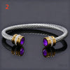 Stainless Steel Birthstone Twists Cuff Bangle for Women Rhinestone Design Stackable Bangle Bracelet Jewelry Gifts - Image 13