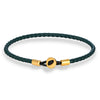 Gold Color Stainless Steel Button Braided Leather Bracelet For Men Women Couple Jewelry Gifts - Image 6