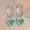 2PCS Light Heart Shaped Coloured Zircon Drop Earring For Women Temperament Gift Young Girls Statement Jewelry - Image 10