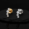 Titanium Climber 4 CZ Cartilage Helix Stud 16G Dainty Flat Back Labret Earlobe Piercing Jewelry - Image 2