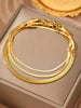 Stainless Steel Anklet 3 Piece Minimalist Flat Snake Chain Design Sense Anklet For Women Jewelry Beach Party Wear Streetwear - Image 2