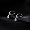Water Drop Cubic Zirconia Hoop Earrings in Gold Tone or Silver Tone - Image 9