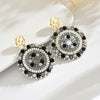 Bohemain Colorful Round Crystal Beads Drop Earrings for Women Ladies Handmade Geometric Metal Earrings Summer Party Jewelry Gift - Image 4