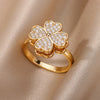 Chain Hollow Out Rings For Women Gold Color Stainless Steel Zircon Cross Open Ring Wedding Aesthetic Jewerly Gift - Image 26