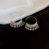 Metal C-Shaped Tassel Chain Earring for Women Elegant Silver Color Waterdrop Geometric Temperament Drop Earrings Jewelry - Image 5
