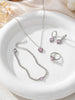 Charm Simple Cube Zirconia Love Design Pendant Necklace Ring Earrings Bracelet Set Banquet Jewelry - Image 2