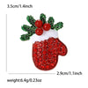Christmas Classic Rhinestone Glove Brooches for Women Decoration Pins Event Party Year Gifts Backpack Clothes Accessories - Image 3