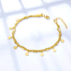 Double Layer Coin Disc Pendant Anklets Golden Color Stainless Steel Anti-allergic Rope Chain Leg Foot Bracelet Jewelry - Image 2
