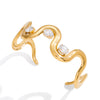 Classic Big Oval Zircon Cuff Bracelet For Women Gold Plated Stainless Steel Wave Bangle Simple Jewelry Gift - Image 1