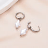 Simple Elegant Stainless Steel Earrings Imitation Pearl Hoop Earrings Charm Women's Party Jewelry - Image 10