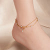 316L Stainless Steel Pink Lotus Flower Anklets For Women Girl Multi-layer Chains Jewelry Gift Party - Image 3