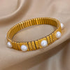 Greatera Five Colorful Eye Personality Elastic Bracelets European American Stainless Steel Cool Women's Bangle - Image 7