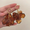 European American Style Acrylic Flower Pendant Earrings For Women Niche Design Vintage Exaggerated Petal Earring Party Jewelry - Image 4
