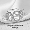 Hollow Heart Open Ring in Stainless Steel Adjustable - Image 8