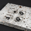 4Pcs/Set Black Five-Pointed Star Wide Rings for Men Hiphop Silver Color Geometric Thick Opening Finger Rings Sets Jewelry Gifts - Image 5