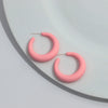 Korean Frosted Acrylic C-Shape Hoop Earrings for Women Resin Geometric Candy Color Circle Earrings Jewelry Gifts - Image 7