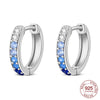 Silver Elegant Sparkling Lucky Clover Hoops Earring For Women Jewelry Simple Colorful Flower Love Gift - Image 17