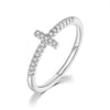 Thin Cross Accent Ring with Cubic Zirconia in Sizes 5 to 10 - Image 9