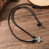 1 Piece Women and Men Retro Woven Cross Pendant Necklace Rope Leather Necklace for Women - Image 6