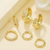 3 Pairs Stainless Steel Crystal Zirconia Hoop Earrings for Women Simple Gold Plated Circle Punk Earrings Piercing Jewelry - Image 4