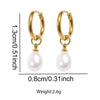 Simple Temperament Teardrop-shaped Imitation Pearl Pendant Stainless Steel Hoop Earrings for Women Daily Commuting Jewelry Gifts - Image 6
