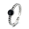 Ventfille Silver Thick Simple Wave Light-shaped Double-layer Rings Couple Ring Female Gift - Image 11