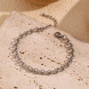 Silver Color Paper Clip Splicing Rough Round Chain Bowtie Rhombus Geometric Minimalist Love Bracelet - Image 5