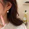 French Vintage Elegant Enamel Square Pendant Earrings Simple Accessories for Jewelry Girls Womens Dangle Earrings - Image 4