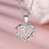 Cute Female A-Z Letter Flower Pendant Necklace Silver Color Wedding Jewelry Gift For Women - Image 20