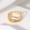 Stainless Steel Lava Irregular Hollow Ring for Women Metal Texture Daily Simple Stylish Golden Rings Jewelry - Image 18