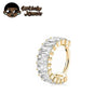 Square Cubic Zirconia Hinged Piercing Clicker for 16G Septum and Ear Styles - Image 7