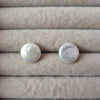 Women Big Baroque Button Pearl Earrings Freshwater Cultured Biwa Coin Pearls Silver Mounts Stud Earrings Jewelry - Image 13