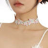 Pink Butterfly Flowers Leaf Lace Choker Necklace for Women Sexy Clavicle Jewelry Accessory Gift for Ladies - Image 3
