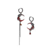 Red Moon Gem Asymmetric Earrings Personality Hip-pop Gothic Dark Ear Pendants Tassel Chain Eardrop Ear Buckle Jewelry Accessory - Image 7
