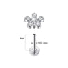 Flower Cluster Cartilage Piercing Stud with Clear Stone Accents - Image 3