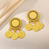 turkish kurdish women brooch gold plated arabic coin totem jewelry pins middle east hajib pin for bridal - Image 2