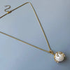 vintage brass ring set with a Baroque pearl flower bud stud - Image 7