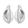 Openwork Leaf Pattern Hoop Earrings with Sculpted Detail - Image 37