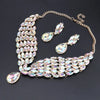 Green Crystal Statement Necklace Earrings Set Gold Color Jewelry Sets Indian Bridal Wedding Costume Jewellery - Image 12