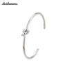 Golden Rose Gold Silverry Color Knot Bracelet Women Tie The Knoted Cuff Bangle Stainless Steel Charm Bridesmaid Wedding Jewelry - Image 2